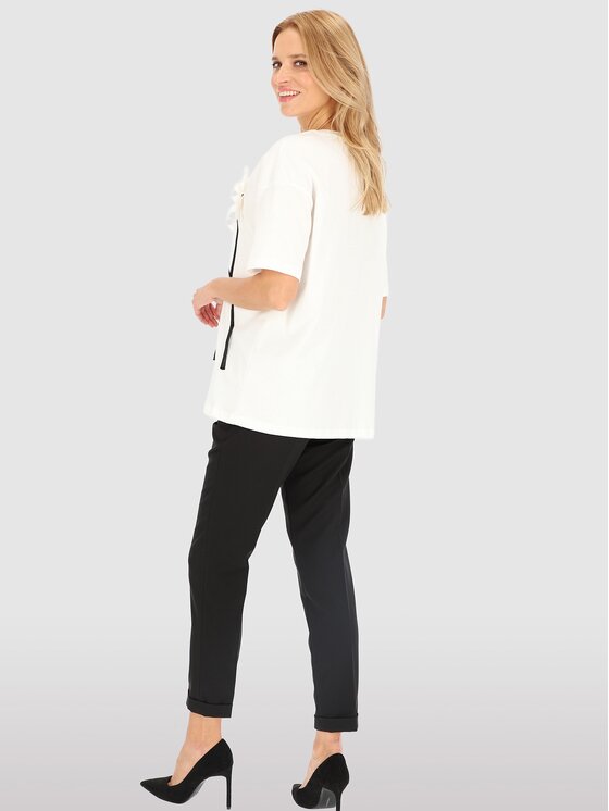Perso Perso T-Shirt TCE240012F Bílá Regular Fit