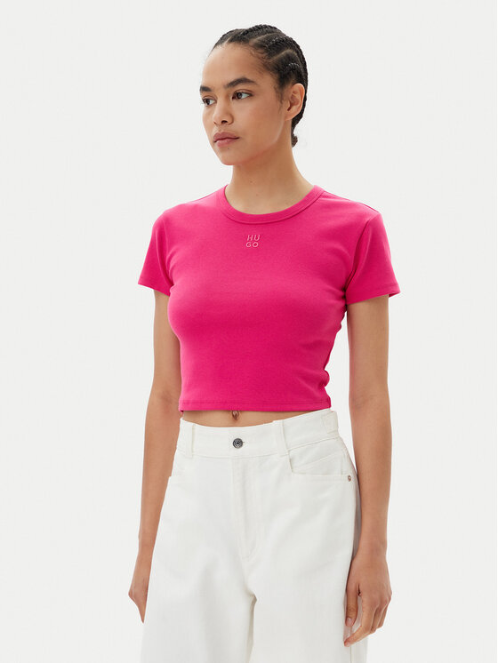 HUGO HUGO T-Shirt Delanor 50512000 Różowy Slim Fit