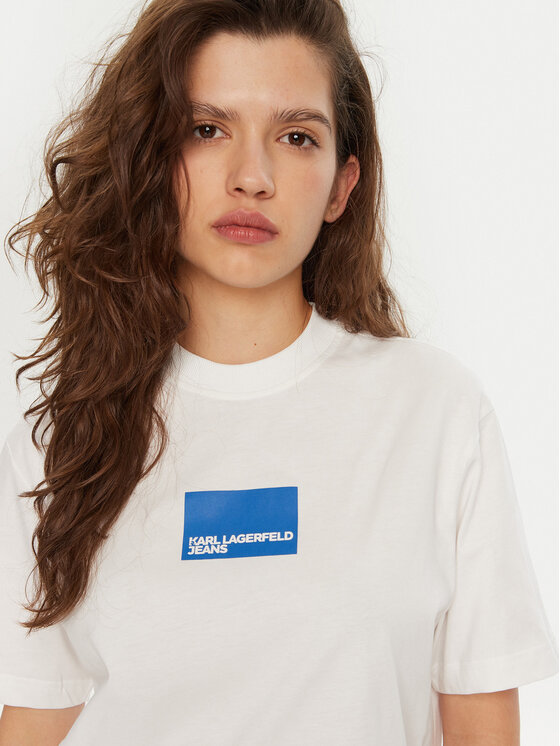 Karl Lagerfeld Jeans Karl Lagerfeld Jeans T-Shirt A1W17006 Λευκό Regular Fit