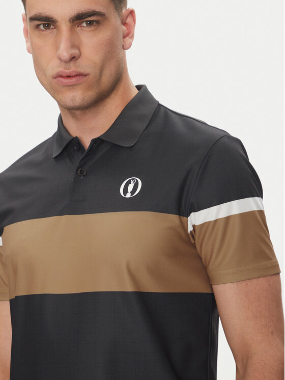 BOSS BOSS Тениска с яка и копчета Paddy The Open 25 50548813 Черен Regular Fit