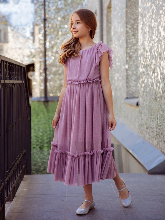 SLY SLY Sukienka 3W-03C Fioletowy Classic Fit
