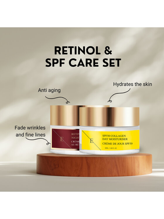 Erthskin London Erthskin London Nawilżający krem ​​na noc Retinol + kolagenowy krem ​​na dzień SPF Krem na dzień i na noc