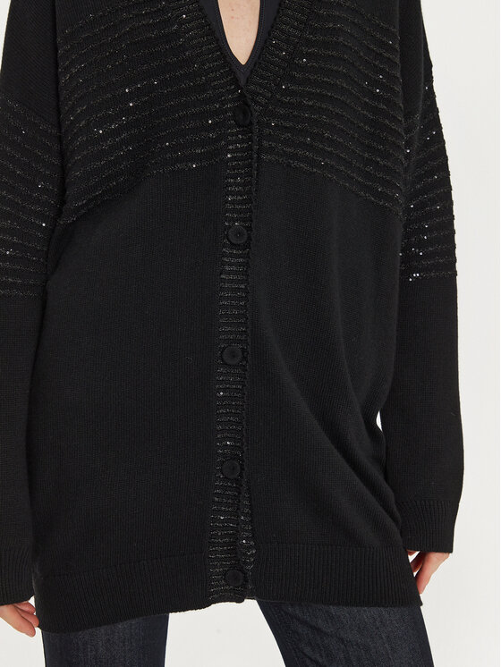 TWINSET TWINSET Pletena jopica 242TP3273 Črna Loose Fit