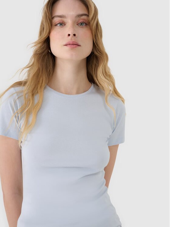 4F 4F T-Shirt 4FWSS25TTSHF1995-34S Modrá Slim Fit