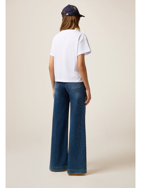 Oltre Oltre T-shirt G053J004421N011 Bianco Regular Fit