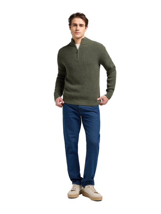 Lee Lee Sweter 112370539 Zielony Regular Fit