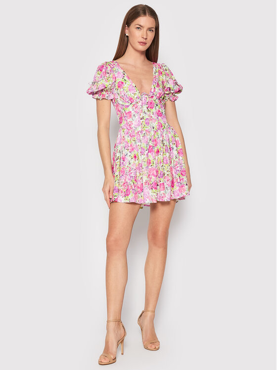 For Love & Lemons For Love & Lemons Letné šaty CD2599 Ružová Regular Fit
