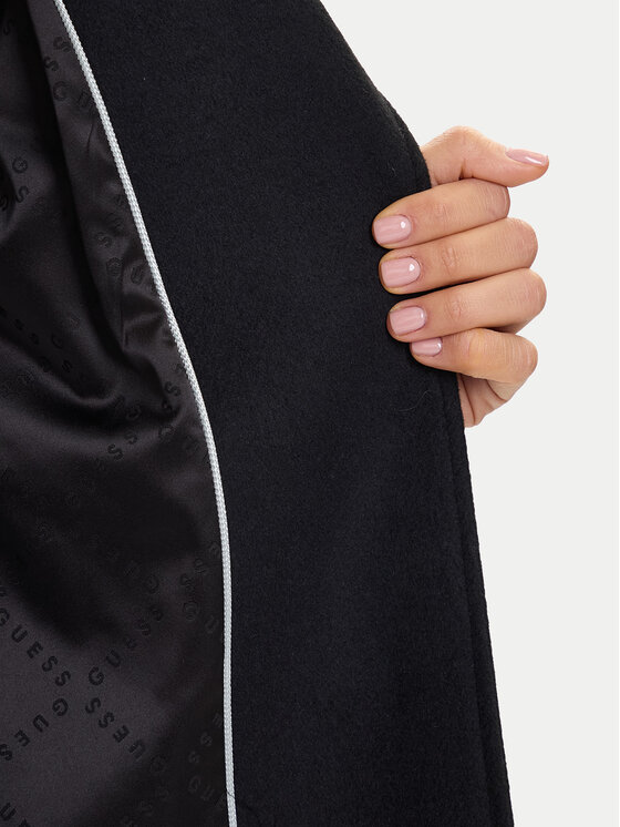 Guess Guess Volneni plašč W5BL19 W2642 Črna Regular Fit