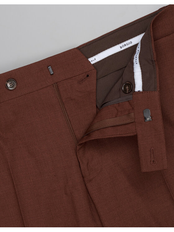 Borgio Borgio Spodnie garniturowe barzano_cg Miedziany Slim Fit