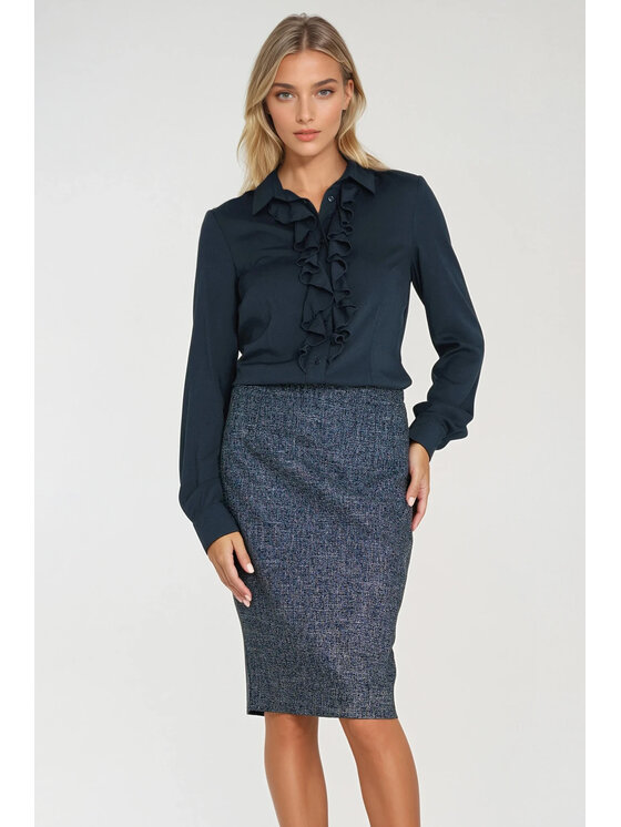 NIFE NIFE Halenka B202 Tmavomodrá Fitted Fit