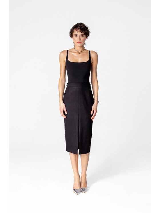 LE POSSÉ LE POSSÉ Gonna midi SDOMZFW Nero Slim Fit