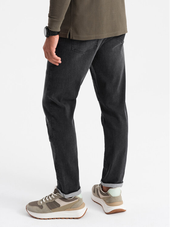 Ombre Ombre Jeansy OM-PADP-0161 Černá Slim Fit