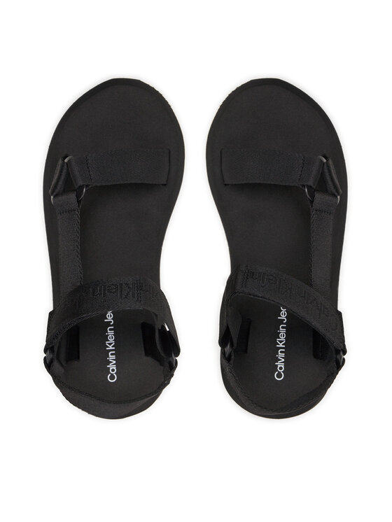 Calvin Klein Jeans Calvin Klein Jeans Sandały Sandal Velcro Webbing In Mtl YW0YW01480 Czarny