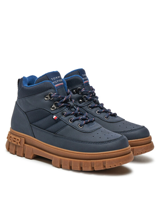 Tommy Hilfiger Tommy Hilfiger Gležnjače Lace-Up Bootie T3X5-33707-1492 S Tamnoplava