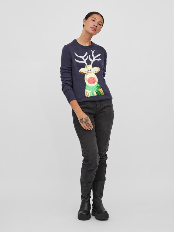 Vila Vila Pullover Cupid 14081817 Dunkelblau Regular Fit