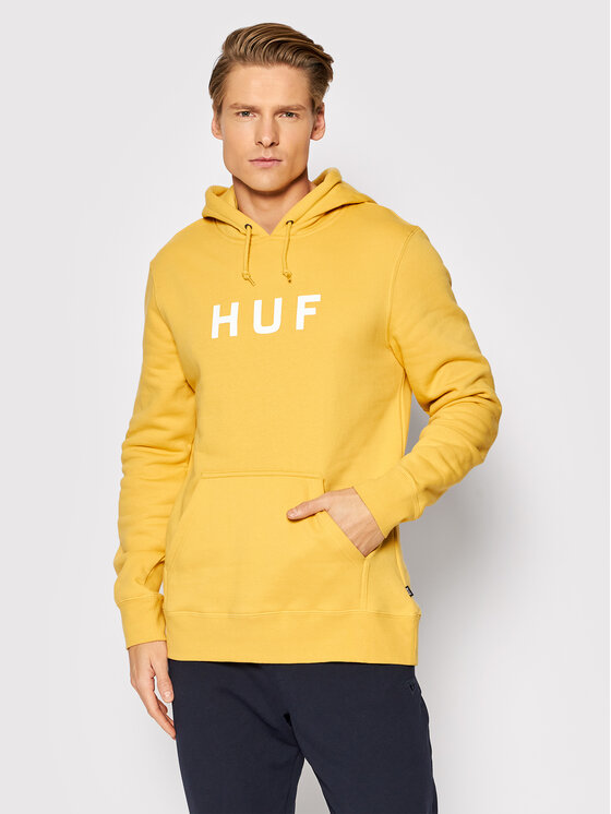 HUF Džemperis Essentials Logo PF00099 Geltona Regular Fit