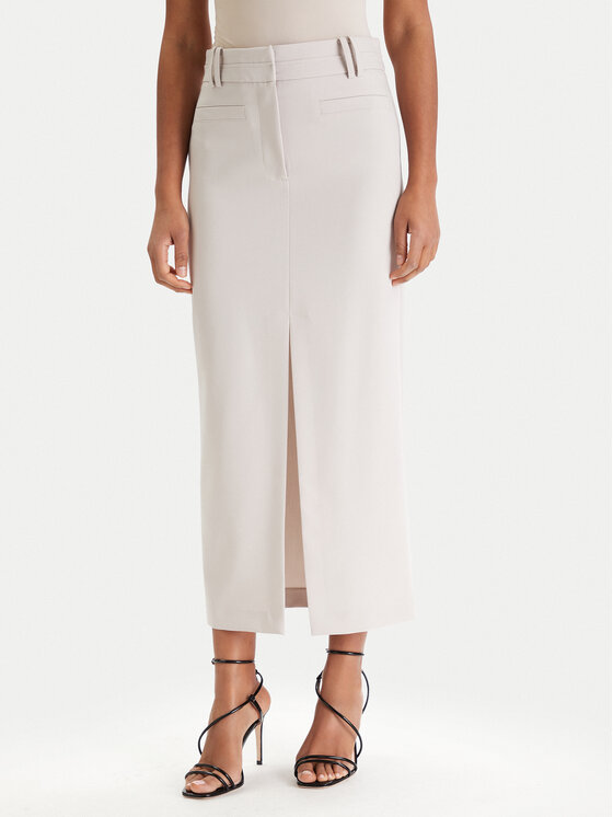 Patrizia Pepe Patrizia Pepe Fustă midi 8G0515/A498-S748 Gri Regular Fit