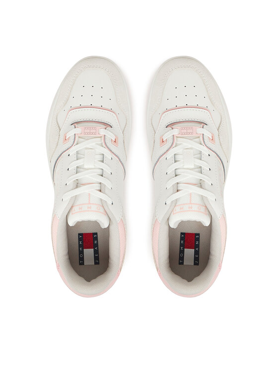 Tommy Jeans Tommy Jeans Sneakersy Tjw Retro Basket Washed Suede EN0EN02773 Biały