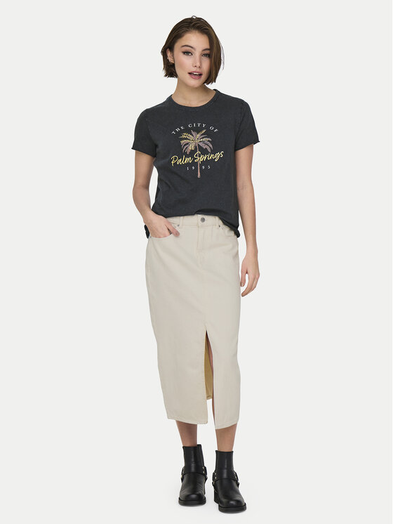 ONLY ONLY Jeans suknja Bianca 15319268 Bež Regular Fit