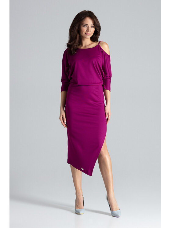 Lenitif Lenitif Sukienka K479 Różowy Regular Fit