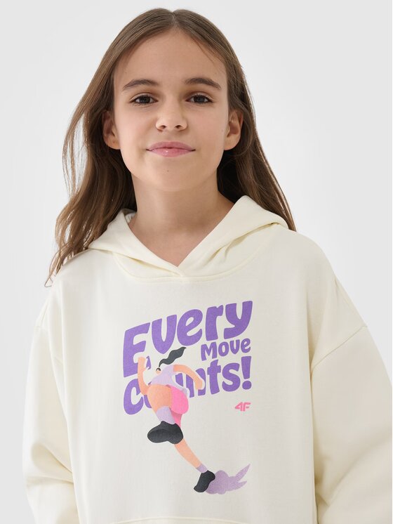4F 4F Bluza 4FJASAW24TSWSF2156-11S Biały Oversize