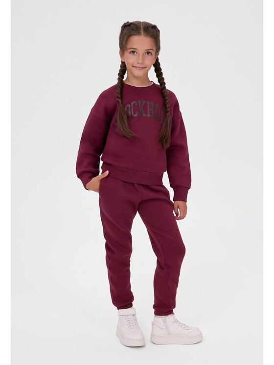 minoti minoti Komplet dresowy 32FLEECE163 Bordowy Baggy Fit