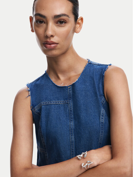 Desigual Desigual Sukienka jeansowa Nueva 24WWVD01 Niebieski Regular Fit