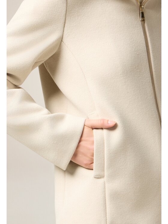 Oltre Oltre Cappotto 8722R001289N002 Écru Baggy Fit