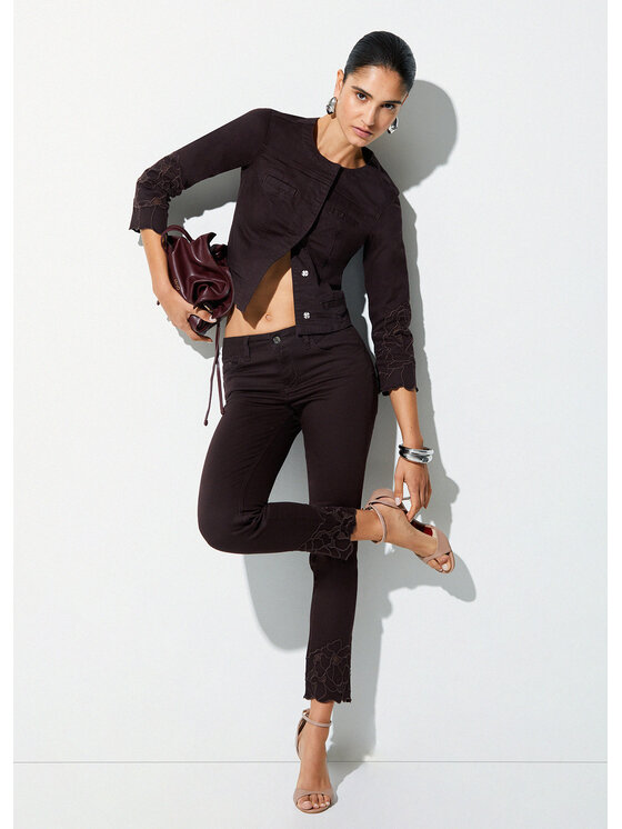Liu Jo Liu Jo Spodnie materiałowe WA6260T367AP9688 Fioletowy Slim Fit