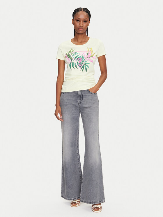 Guess Guess Tričko W5GI07 J1314 Žltá Regular Fit