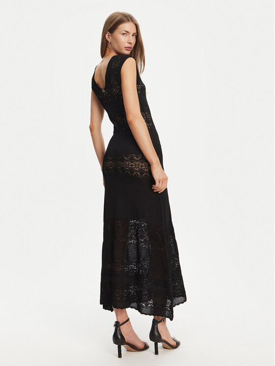 TWINSET TWINSET Kootud kleit 251TT3210 Must Regular Fit