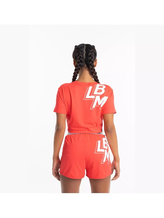 LaBellaMafia LaBellaMafia Top LABELLAMAFIA CROPPED SWEAT RED Czerwony Regular Fit