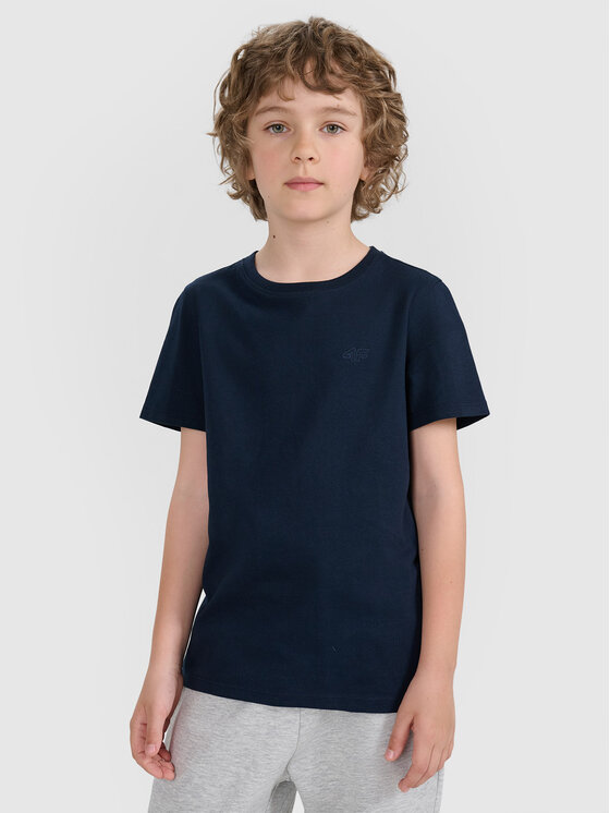 4F 4F T-Shirt BASIC+ Granatowy Regular Fit