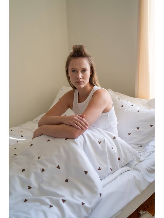 White pocket White pocket Komplet pościeli we wzory Biały