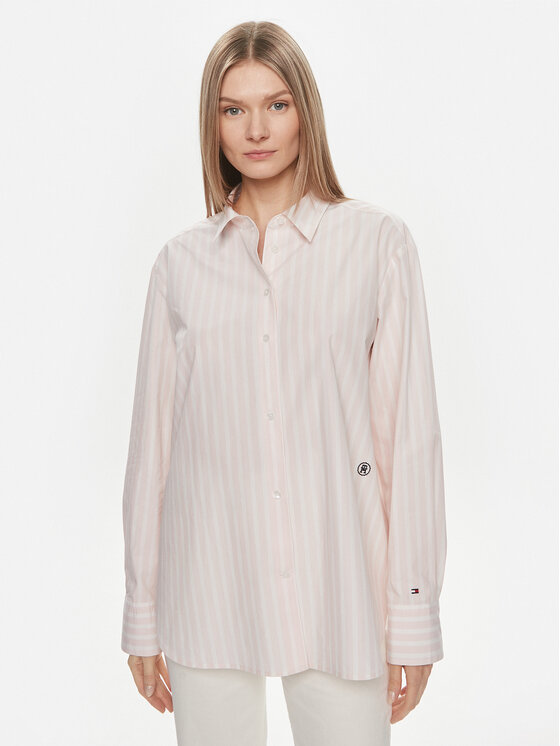 Tommy Hilfiger Tommy Hilfiger Marškiniai WW0WW41854 Rožinė Relaxed Fit