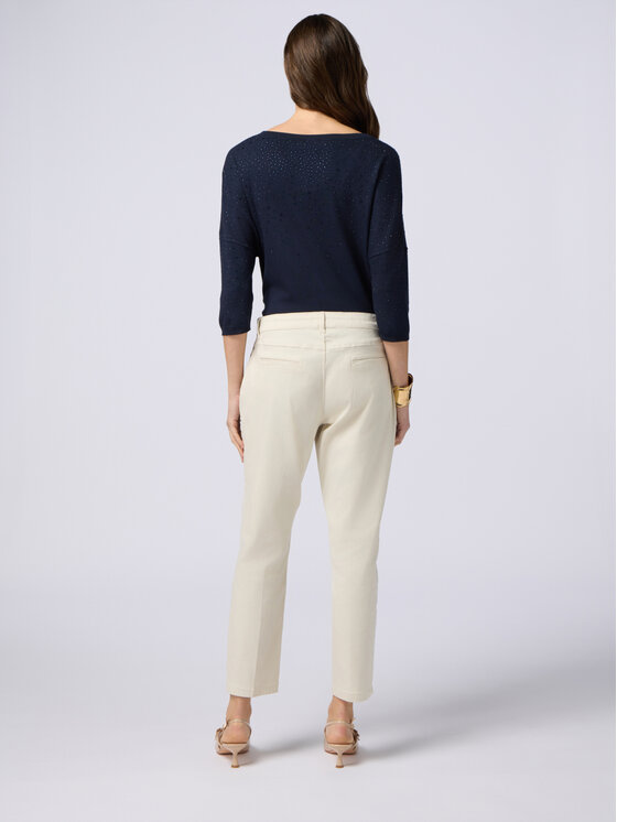 Oltre Oltre Pantaloni di tessuto P785R008238N002 Bianco Regular Fit