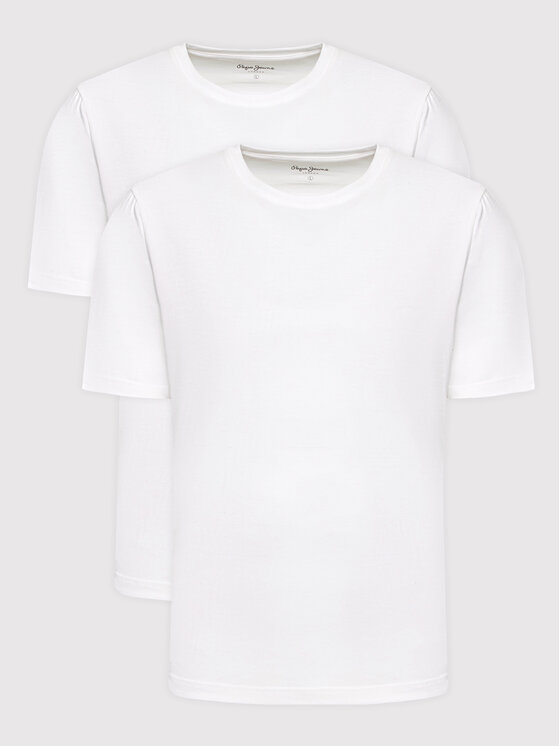 Pepe Jeans Pepe Jeans Σετ 2 T-Shirts Rocco PM503657 Λευκό Regular Fit