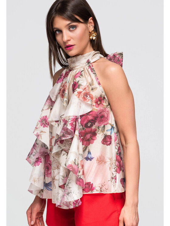 Ombre Ombre Bluzka OW-TS-E0040 Różowy Loose Fit