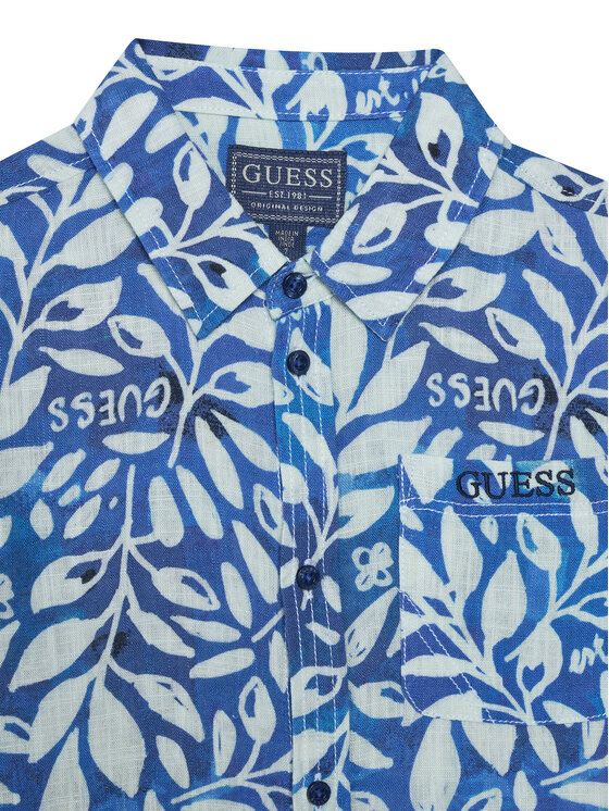 Guess Guess Camicia L6GH01 WFBT0 Blu Relaxed Fit