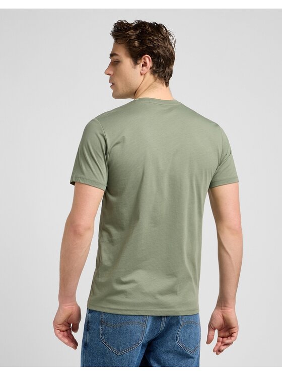 Lee Lee T-Shirt SS PATCH LOGO TEE Zielony Regular Fit