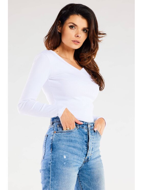 Infinite You Infinite You Bluzka M286 Biały Basic Fit