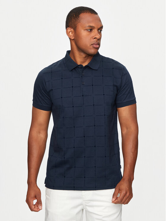 JOOP! JOOP! Тениска с яка и копчета 20Phelan 30041254 Син Modern Fit