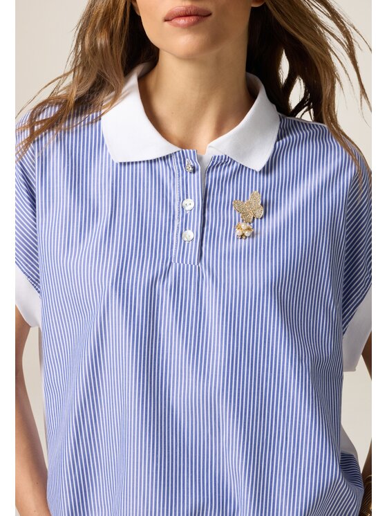 Oltre Oltre T-shirt G438J004255N0S1 Turchese Regular Fit