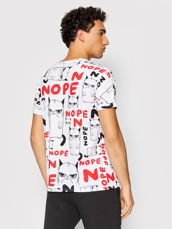 T-shirt Unisex Grumpy Nope Bianco Regular Fit