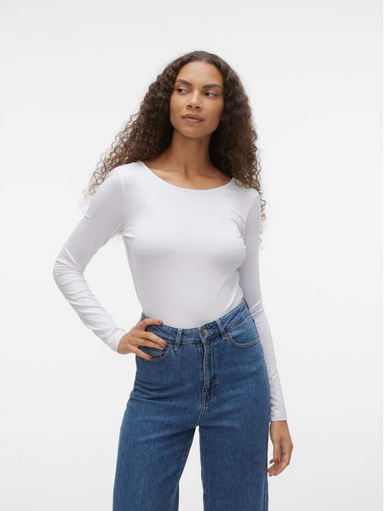 Vero Moda Vero Moda Боді AWARE Heaven 10298465 Білий Slim Fit