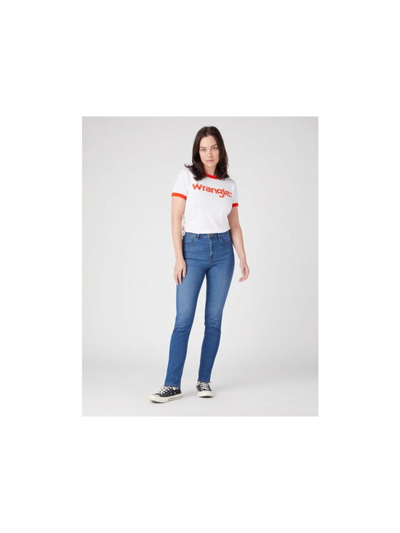 Wrangler Wrangler Jeansy SKINNY Niebieski Skinny Fit