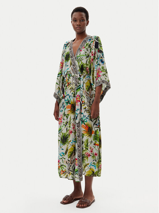 LOLA CASADEMUNT Kimono LS2516046 Zelená Relaxed Fit