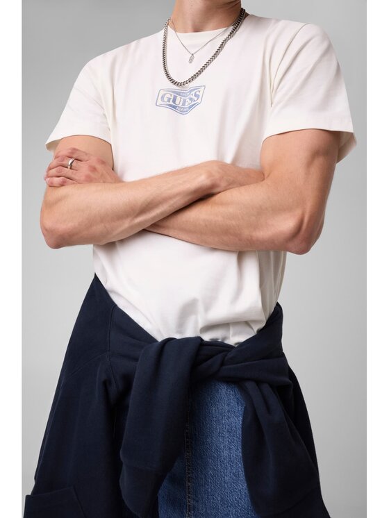 Guess Jeans Guess Jeans T-Shirt 184114 Bílá Classic Fit