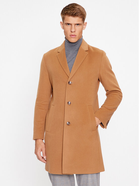 Boss Vlnený kabát H-Hyde-C-224 50485199 Hnedá Regular Fit