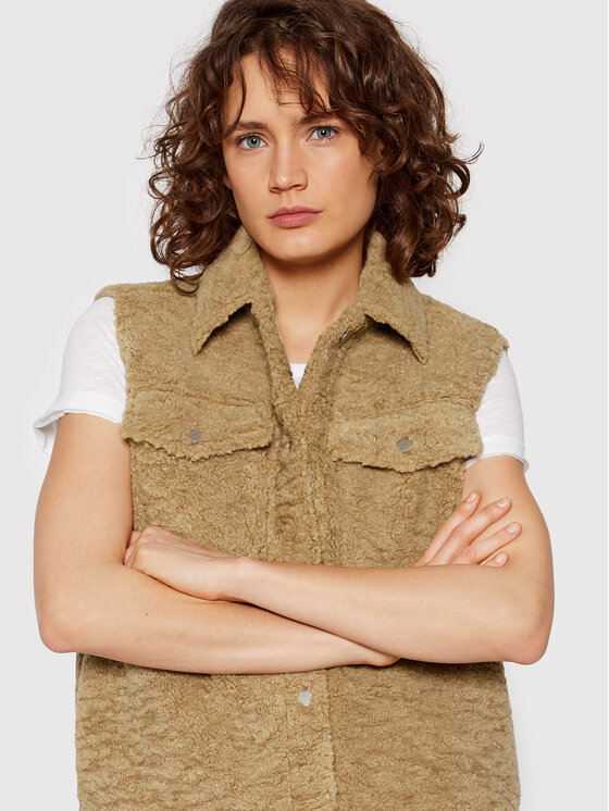 Selected Femme Selected Femme Γιλέκο Jany 16081088 Καφέ Relaxed Fit